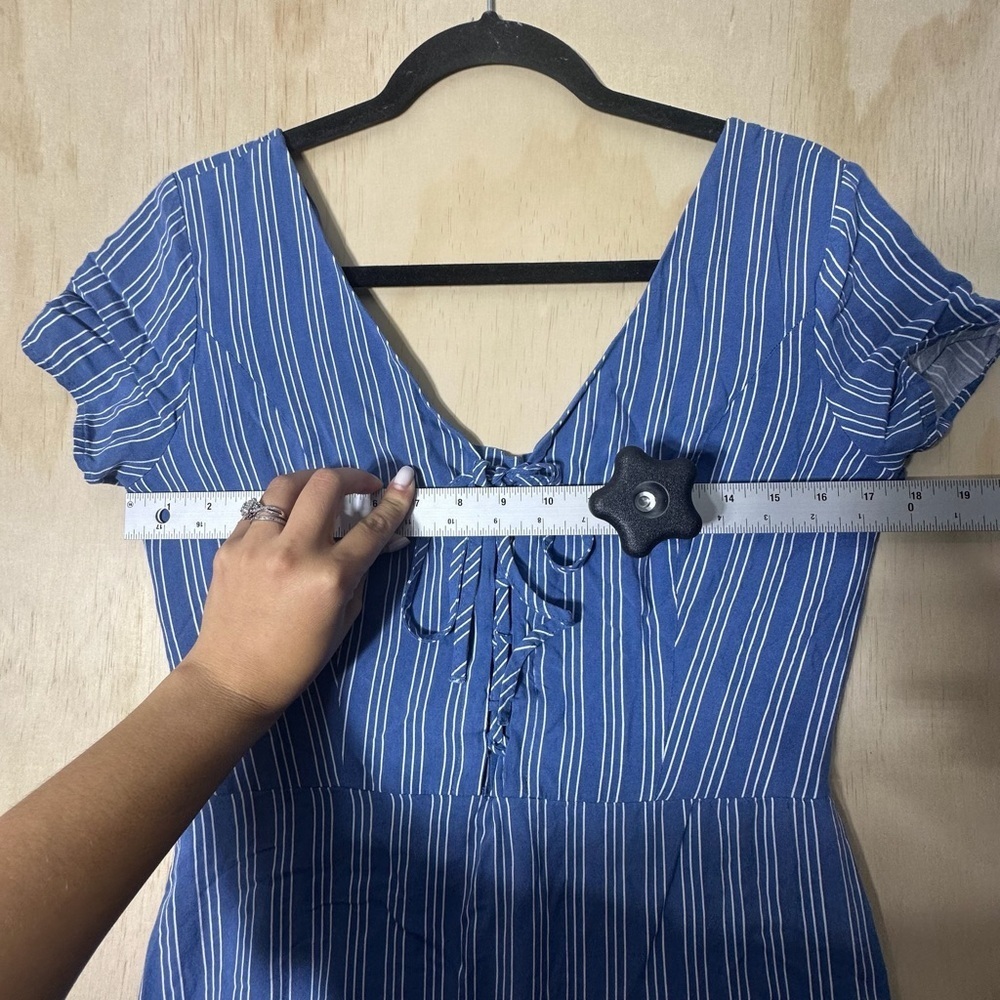 Hollister California Blue White Stripe Stretch Dress Size Large - Picture 4 of 10